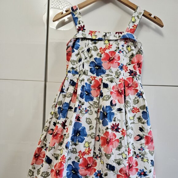 Cute Little Girls Floral Linen Cotton Tulle Tutu Dress - Picture 3 of 12